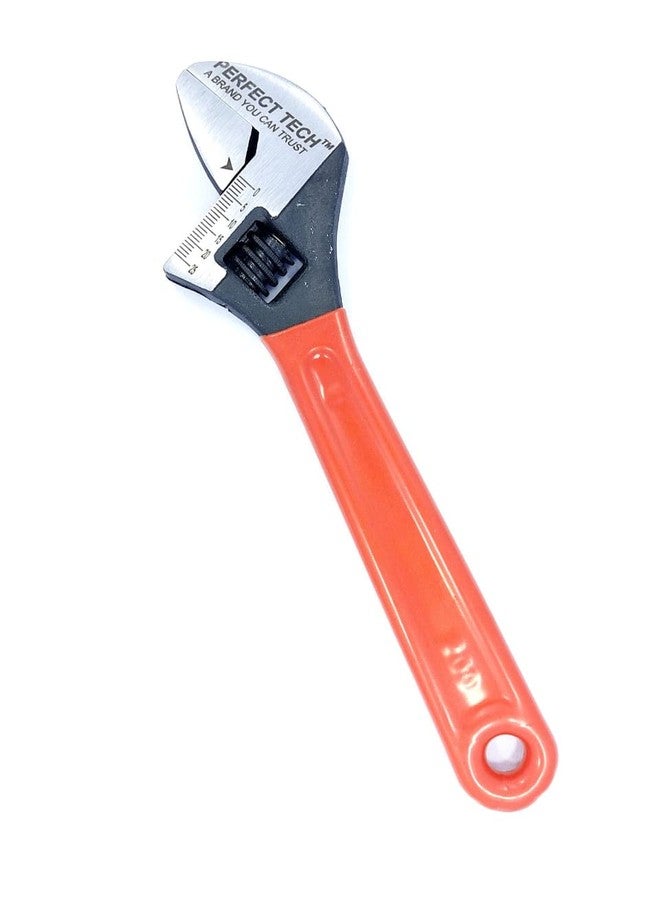 PERFECT TECH Adjustable Wrench 8 Inch/ 205mm Spanner | Extra Wide 25mm) Hardened Jaws Strength & Durability Rubber Grip Handle Strong Grip & Extra Comfort | Steel Single Sided - Image 1